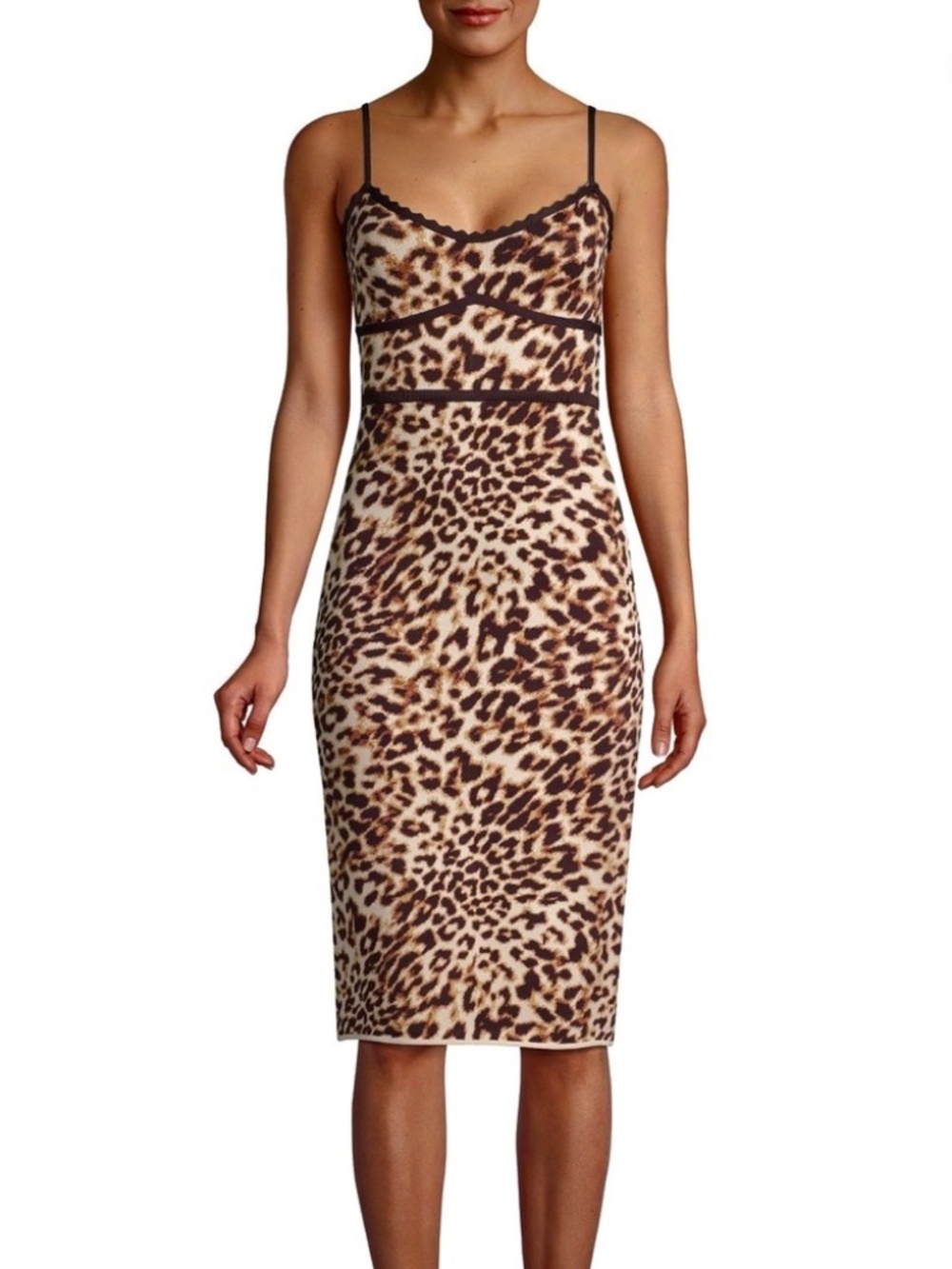 BCBG Max Azria LARGE Animal Print Midi Dress